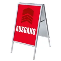 Showdown Displays Kundenstopper Ausgang ZPA1G32MEI286, Din A1, Din A1, mit Vordruck-Poster, silber 8596052146480 Showdown Displays