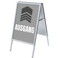Showdown Displays Kundenstopper Ausgang ZPA1G32MEI278, Din A1, Din A1, mit Vordruck-Poster, silber 8596052146404 Showdown Displays