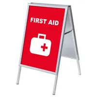 Showdown Displays Kundenstopper First Aid ZPA1G32MEI288, Din A1, Din A1, mit Vordruck-Poster, silber 8596052146503 Showdown Displays