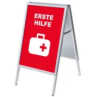 Showdown Displays Kundenstopper Erste Hilfe ZPA1G32MEI290, Din A1, Din A1, mit Vordruck-Poster, silber 8596052146527 Showdown Displays