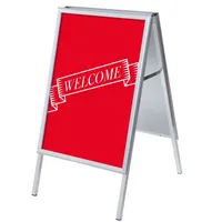 Showdown Displays Kundenstopper Welcome ZPA1G32MEI300, Din A1, Din A1, mit Vordruck-Poster, silber 8596052146626 Showdown Displays