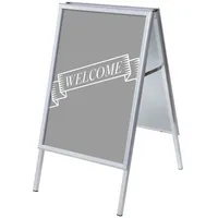 Showdown Displays Kundenstopper Welcome ZPA1G32MEI292, Din A1, Din A1, mit Vordruck-Poster, silber 8596052146541 Showdown Displays