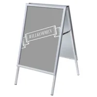 Showdown Displays Kundenstopper Willkommen ZPA1G32MEI294, Din A1, Din A1, mit Vordruck-Poster, silber 8596052146565 Showdown Displays