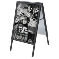 Showdown Displays Kundenstopper Standard ZPA1G32MEC9005, Din A1, Din A1, Klemmprofiltechnik, schwarz 8596052051777 Showdown Displays