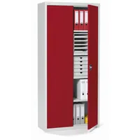 Soennecken Flügeltürenschrank 820202030, abschließbar, 5 OH, rubinrot/lichtgrau, 92x195x42cm (BxHxT) 4003969161818 Soennecken