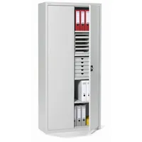 Soennecken Flügeltürenschrank 820202081, abschließbar, 5 OH, lichtgrau, 92x195x42cm (BxHxT) 4003969161801 Soennecken