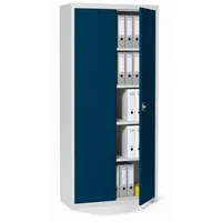 Soennecken Flügeltürenschrank 820202053, abschließbar, 5 OH, stahlblau/lichtgrau, 92x195x42cm (BxHxT) 4003969161795 Soennecken