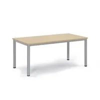 Soennecken Konferenztisch BASE-MODUL Q, 72cm (H), 160x80cm (BxT), 4-6 Personen, rechteckig, ahorn / silber 4003969161955 Soennecken