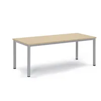 Soennecken Konferenztisch BASE-MODUL Q, 72cm (H), 180x80cm (BxT), 6 Benutzer, rechteckig, ahorn / silber 4003969161887 Soennecken