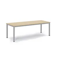 Soennecken Konferenztisch BASE-MODUL Q, 72cm (H), 200x80cm (BxT), 6 Benutzer, rechteckig, ahorn / silber 4003969161849 Soennecken