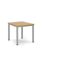 Soennecken Konferenztisch BASE-MODUL Q, 72cm (H), 80x80cm (BxT), bis 4 Personen, quadratisch, buche / silber 4003969161856 Soennecken