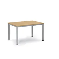 Soennecken Konferenztisch BASE-MODUL Q, 72cm (H), 120x80cm (BxT), bis 6 Personen, rechteckig, buche / silber 4003969162006 Soennecken