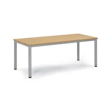 Soennecken Konferenztisch BASE-MODUL Q, 72cm (H), 180x80cm (BxT), 6 Benutzer, rechteckig, buche / silber 4003969161948 Soennecken