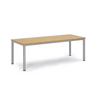 Soennecken Konferenztisch BASE-MODUL Q, 72cm (H), 200x80cm (BxT), 6 Benutzer, rechteckig, buche / silber 4003969161870 Soennecken