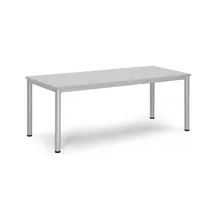 Soennecken Konferenztisch BASE-MODUL Q, 72cm (H), 180x80cm (BxT), 6 Benutzer, rechteckig, lichtgrau / silber 4003969161931 Soennecken
