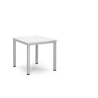 Soennecken Konferenztisch BASE-MODUL Q, 72cm (H), 80x80cm (BxT), bis 4 Personen, quadratisch, weiß / silber 4003969161924 Soennecken
