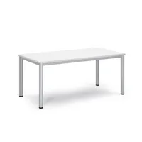 Soennecken Konferenztisch BASE-MODUL Q, 72cm (H), 160x80cm (BxT), 4-6 Personen, rechteckig, weiß / silber 4003969161979 Soennecken
