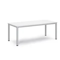 Soennecken Konferenztisch BASE-MODUL Q, 72cm (H), 180x80cm (BxT), 6 Benutzer, rechteckig, weiß / silber 4003969161917 Soennecken