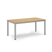 Soennecken Konferenztisch BASE-MODUL Q, 72cm (H), 160x80cm (BxT), 4-6 Personen, rechteckig, buche / silber 4003969161900 Soennecken