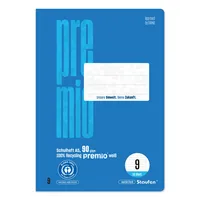 Staufen Schulheft 040780009 PREMIO, Lineatur 9 / liniert mit weißem Rand / keine, A5, 90g, blau, 16 Blatt / 32 Seiten 9001939833968 Stau
