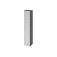 HAMMERBACHER Schließfachschrank grafit, lichtgrau V264L3/G/5/DS, 3 Schließfächer 40,0 x 42,0 x 215,6 cm