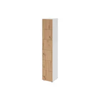 HAMMERBACHER Schließfachschrank weiß, asteiche V264L6/W/R/DS, 6 Schließfächer 40,0 x 42,0 x 215,6 cm