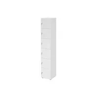 HAMMERBACHER Schließfachschrank weiß V264L6/W/W/DS, 6 Schließfächer 40,0 x 42,0 x 215,6 cm