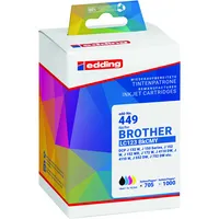 edding Tintenpatrone Kompatibel mit Brother LC-123 schwarz, cyan, magenta, gelb