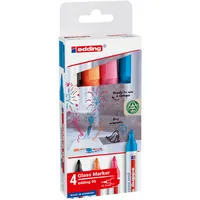 Edding  Glasboardmarker 95, 4-95-4-2, Set, 4-farbig sortiert, 1-5mm Rundspitze 4057305072368 Edding 4 Stück