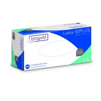 Bingold Einweghandschuhe Latex 50Plus, Latex, lebensmittelecht, blau, Größe 9 / L, 4004034422193 Bingold 100 Stück