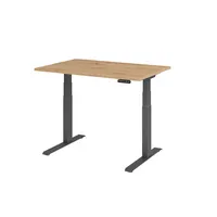 Hammerbacher Sitz-Steh-Schreibtisch Basic, elektrisch höhenverstellbar, 64-129cm (H), 120x80cm (BxT), rechteckig, asteiche / graphit 40320621