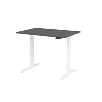 Hammerbacher Sitz-Steh-Schreibtisch Basic, elektrisch höhenverstellbar, 64-129cm (H), 120x80cm (BxT), rechteckig, graphit / weiß 403206232405