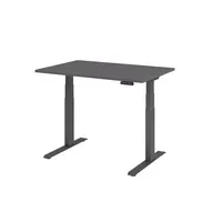 Hammerbacher Sitz-Steh-Schreibtisch Basic, elektrisch höhenverstellbar, 64-129cm (H), 120x80cm (BxT), rechteckig, graphit / graphit 403206232