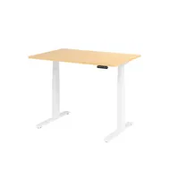 Hammerbacher Sitz-Steh-Schreibtisch Basic, elektrisch höhenverstellbar, 64-129cm (H), 120x80cm (BxT), rechteckig, ahorn / weiß 4032062191040