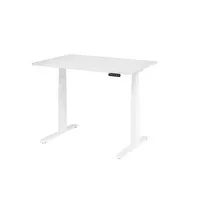 Hammerbacher Sitz-Steh-Schreibtisch Basic, elektrisch höhenverstellbar, 64-129cm (H), 120x80cm (BxT), rechteckig, weiß / weiß 4032062191118 H