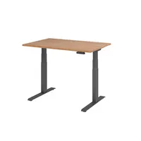Hammerbacher Sitz-Steh-Schreibtisch Basic, elektrisch höhenverstellbar, 64-129cm (H), 120x80cm (BxT), rechteckig, nussbaum / graphit 40320621