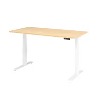 Hammerbacher Sitz-Steh-Schreibtisch Basic, elektrisch höhenverstellbar, 64-129cm (H), 160x80cm (BxT), rechteckig, ahorn / weiß 4032062191132  2 Stück