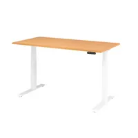 Hammerbacher Sitz-Steh-Schreibtisch Basic, elektrisch höhenverstellbar, 64-129cm (H), 160x80cm (BxT), rechteckig, buche / weiß 4032062191156  2 Stück