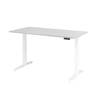 Hammerbacher Sitz-Steh-Schreibtisch Basic, elektrisch höhenverstellbar, 64-129cm (H), 160x80cm (BxT), rechteckig, grau / weiß 4032062191149 H 2 Stück