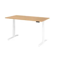 Hammerbacher Sitz-Steh-Schreibtisch Basic, elektrisch höhenverstellbar, 64-129cm (H), 160x80cm (BxT), rechteckig, eiche / weiß 4032062191163  2 Stück