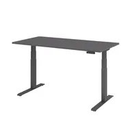Hammerbacher Sitz-Steh-Schreibtisch Basic, elektrisch höhenverstellbar, 64-129cm (H), 160x80cm (BxT), rechteckig, graphit / graphit 403206232 2 Stück