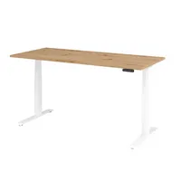 Hammerbacher Sitz-Steh-Schreibtisch Basic, elektrisch höhenverstellbar, 64-129cm (H), 180x80cm (BxT), rechteckig, asteiche / weiß 40320621912 2 Stück