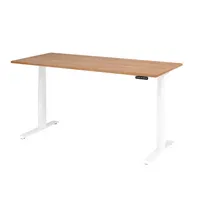 Hammerbacher Sitz-Steh-Schreibtisch Basic, elektrisch höhenverstellbar, 64-129cm (H), 180x80cm (BxT), rechteckig, nussbaum / weiß 40320621912 2 Stück
