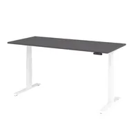 Hammerbacher Sitz-Steh-Schreibtisch Basic, elektrisch höhenverstellbar, 64-129cm (H), 180x80cm (BxT), rechteckig, graphit / weiß 403206232407 2 Stück