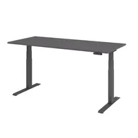 Hammerbacher Sitz-Steh-Schreibtisch Basic, elektrisch höhenverstellbar, 64-129cm (H), 180x80cm (BxT), rechteckig, graphit / graphit 403206232 2 Stück