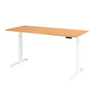 Hammerbacher Sitz-Steh-Schreibtisch Basic, elektrisch höhenverstellbar, 64-129cm (H), 180x80cm (BxT), rechteckig, buche / weiß 4032062191248  2 Stück