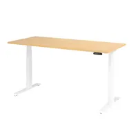 Hammerbacher Sitz-Steh-Schreibtisch Basic, elektrisch höhenverstellbar, 64-129cm (H), 180x80cm (BxT), rechteckig, ahorn / weiß 4032062191224  2 Stück