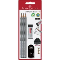 Faber-Castell Schreibgeräteset Grip 2001 EXAM, 217079, silbergrau, 2B 4005402170791 Faber-Castell