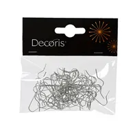 kaemingk - Weihnachtskugelaufhänger Silberfarben 35 cm aus Metall - 50er Pack