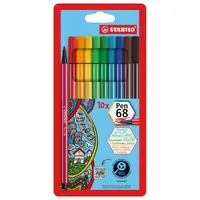 Stabilo Fasermaler Pen 68 Etui 10 Farben 4006381327329 Stabilo 10 Stück